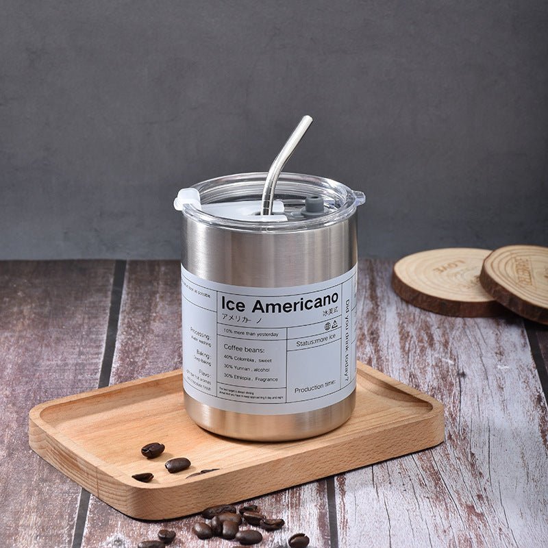 Double Stainless Steel Thermal Insulation with straw - My Barista Coffee