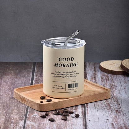Double Stainless Steel Thermal Insulation with straw - My Barista Coffee