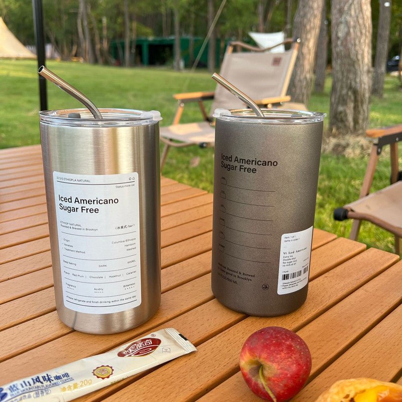 Double Stainless Steel Thermal Insulation with straw - My Barista Coffee