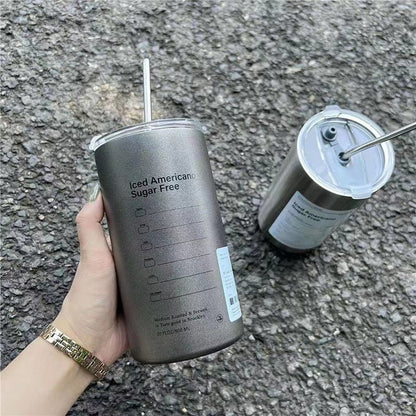 Double Stainless Steel Thermal Insulation with straw - My Barista Coffee