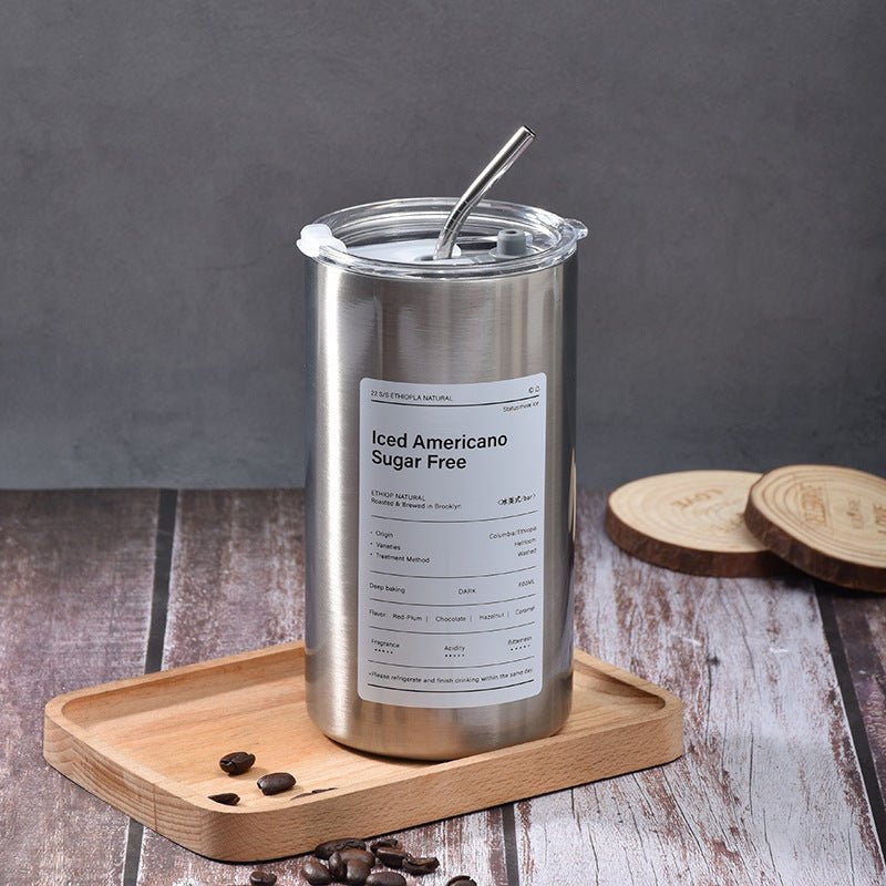 Double Stainless Steel Thermal Insulation with straw - My Barista Coffee