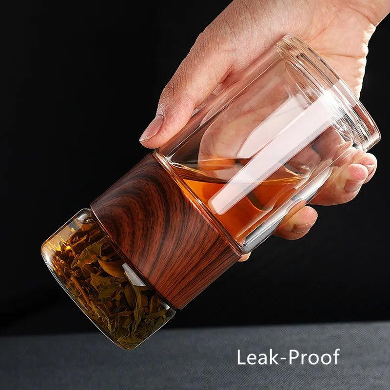 Portable Double Wall Glass Tea Mug Coffee Travel Cup Infuser Drink Bottle Tumbler Drinkware Eco - Friendly - My Barista Coffee