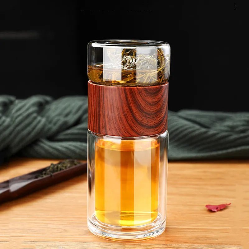 Portable Double Wall Glass Tea Mug Coffee Travel Cup Infuser Drink Bottle Tumbler Drinkware Eco - Friendly - My Barista Coffee