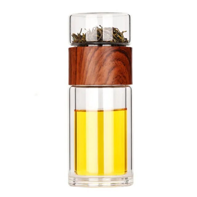 Portable Double Wall Glass Tea Mug Coffee Travel Cup Infuser Drink Bottle Tumbler Drinkware Eco - Friendly - My Barista Coffee