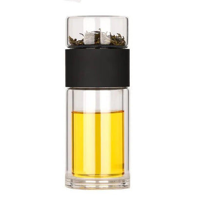 Portable Double Wall Glass Tea Mug Coffee Travel Cup Infuser Drink Bottle Tumbler Drinkware Eco - Friendly - My Barista Coffee