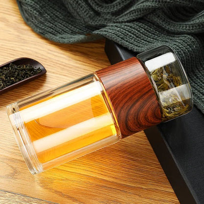Portable Double Wall Glass Tea Mug Coffee Travel Cup Infuser Drink Bottle Tumbler Drinkware Eco - Friendly - My Barista Coffee