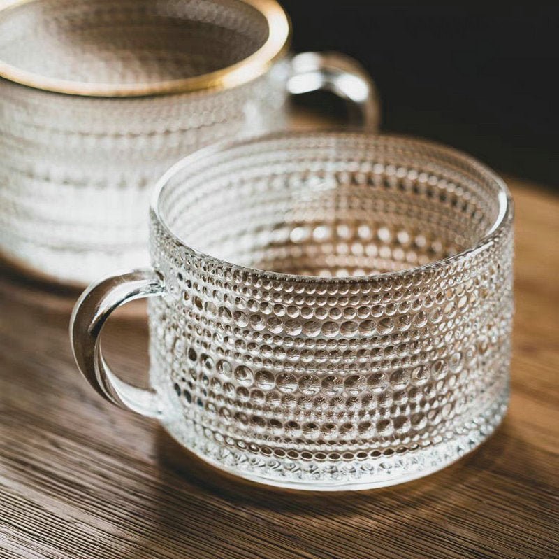 Vintage Embossed Glass Coffee Cup - My Barista Coffee