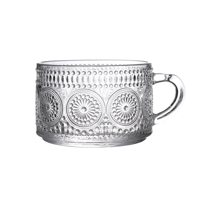 Vintage Embossed Glass Coffee Cup - My Barista Coffee