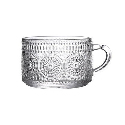Vintage Embossed Glass Coffee Cup - My Barista Coffee