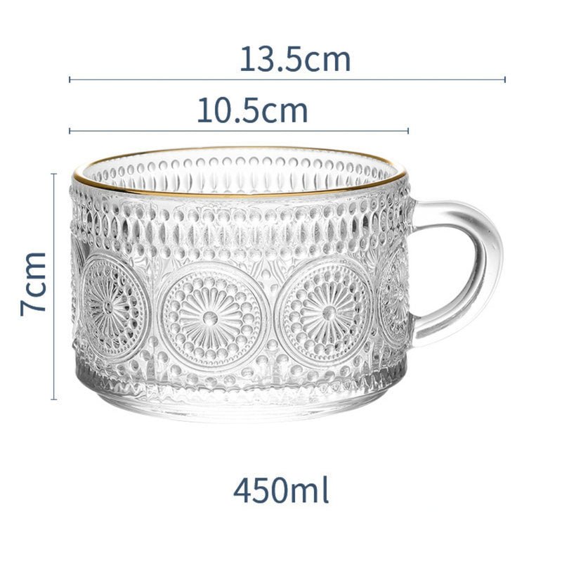 Vintage Embossed Glass Coffee Cup - My Barista Coffee