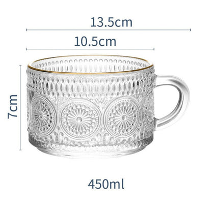 Vintage Embossed Glass Coffee Cup - My Barista Coffee