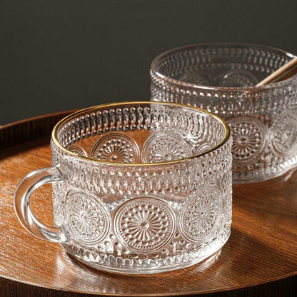 Vintage Embossed Glass Coffee Cup - My Barista Coffee
