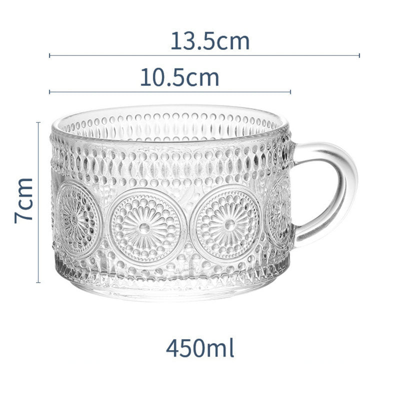 Vintage Embossed Glass Coffee Cup - My Barista Coffee